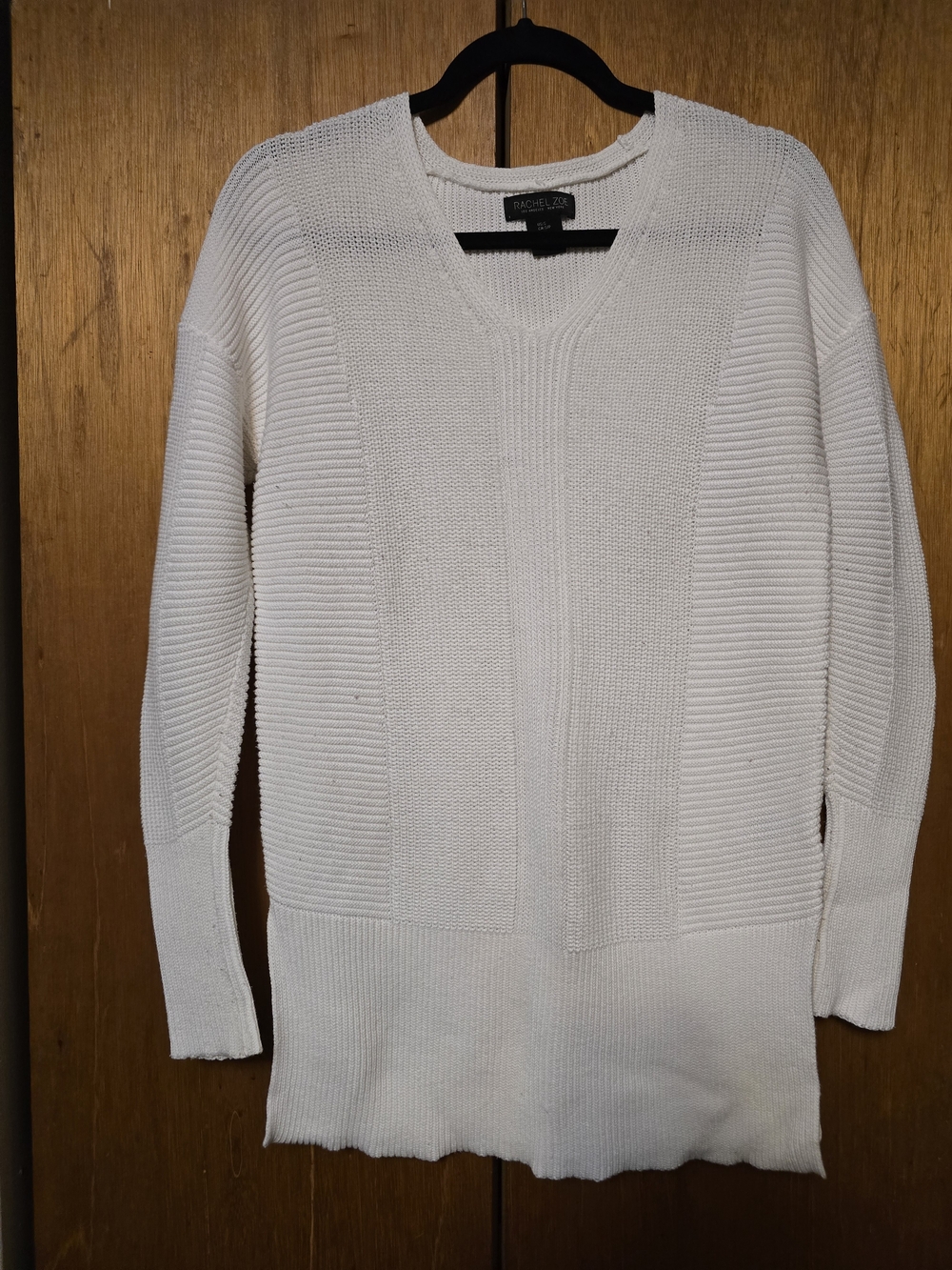Rachel Zoe Cream V-Neck Knit Sweater